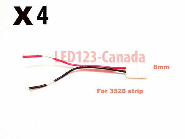 LED to wire connector for SINGLE COLOR 3528 8mm/solderless