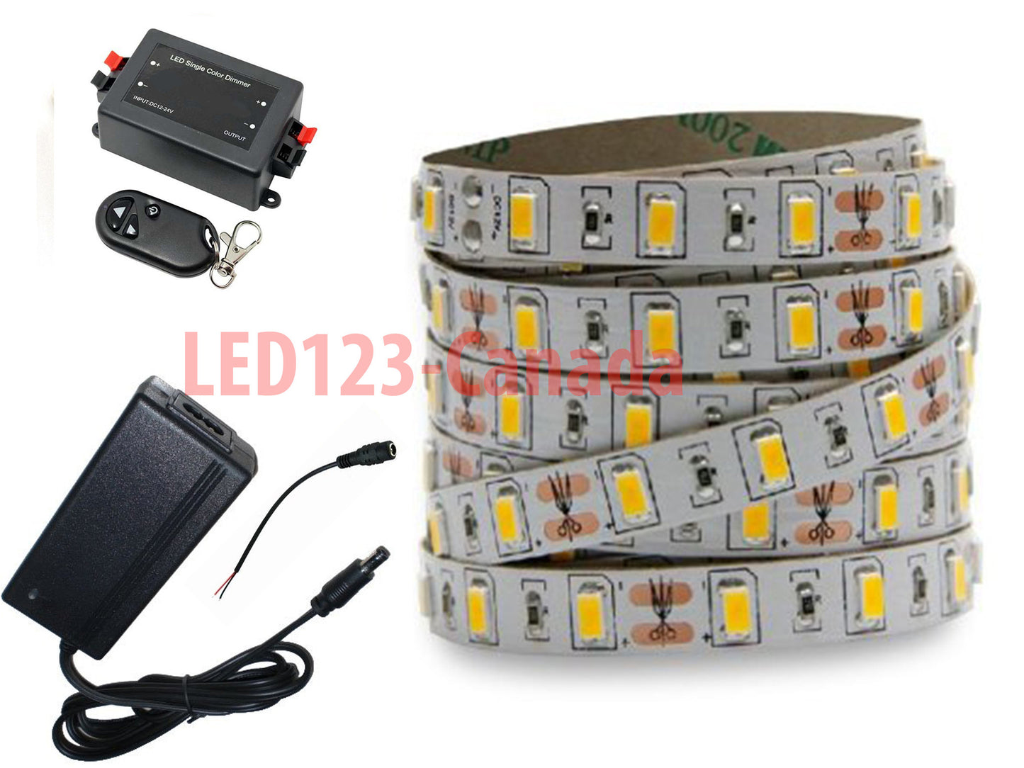 16.4ft/5M 5630 300LEDs FLEXIBLE STRIP LIGHT COMPLETE KIT/ HIGHT QUALITY WITH cUL APPROVED POWER SUPPLY WITH REMOTE CONTROLLER