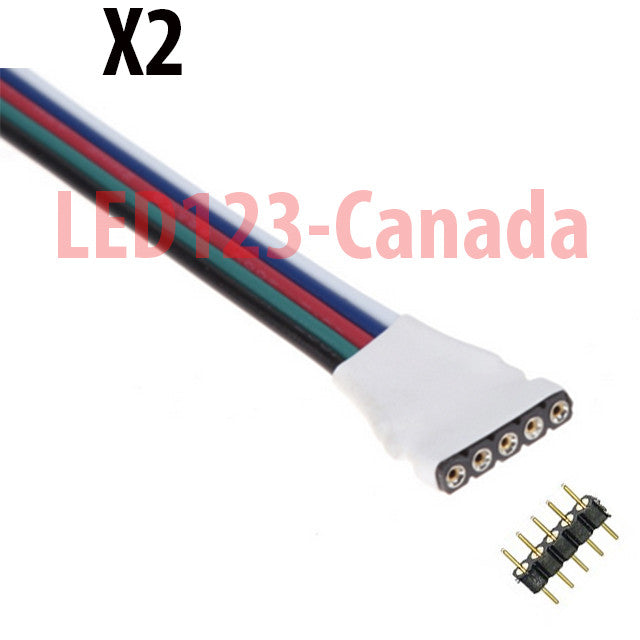RGBW 5050 5pin to wire connector plus 5pin male connector