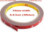 Double sided foam tape for 3528,5050 AND 5630 LED STRIPS 10mm 9.8ft/3M